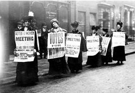 Women campaigning for votes for women