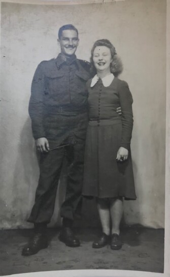 Joan Nash with a serviceman
