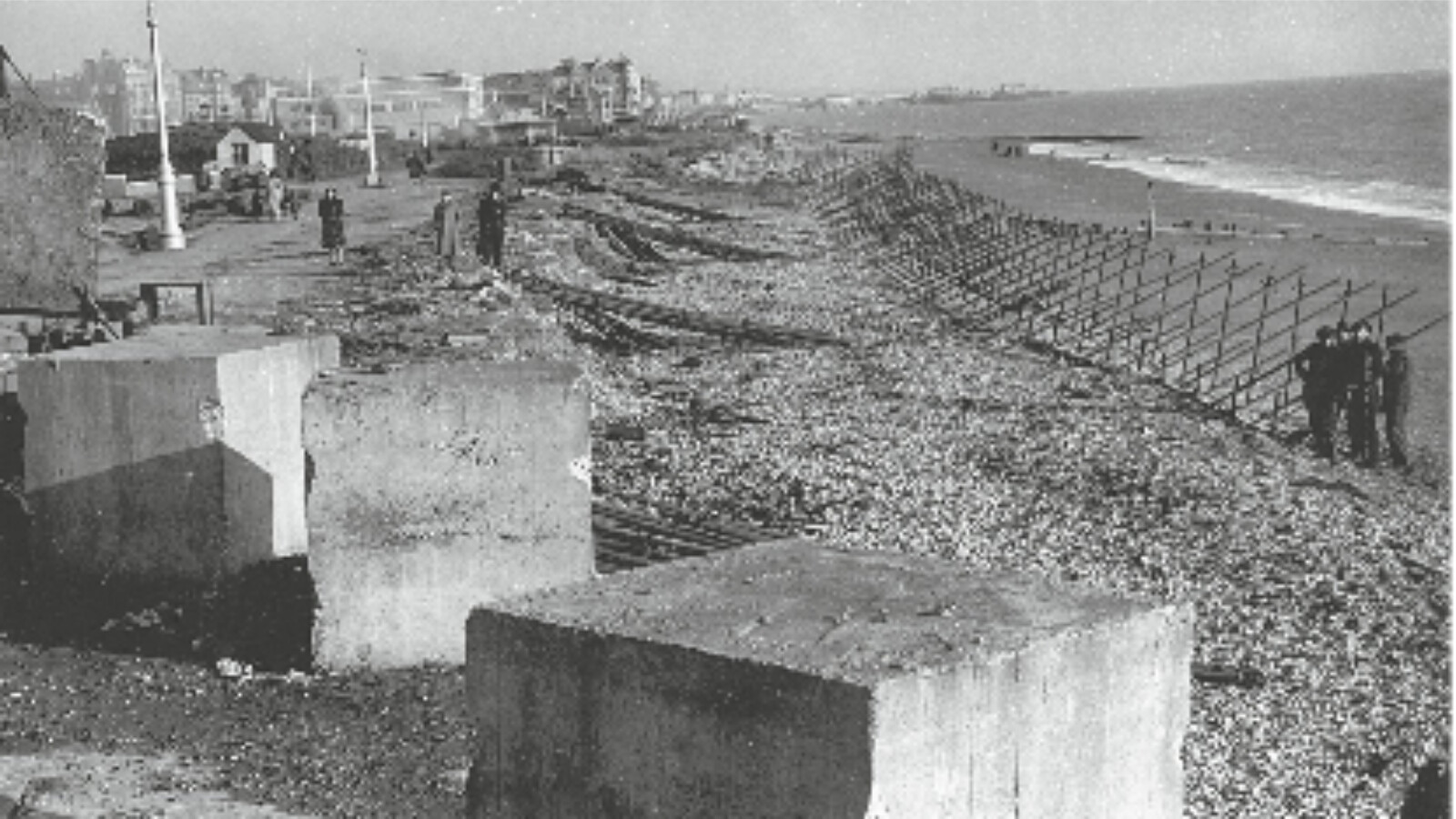 Wartime gun emplacements and defensive works along Brighton seafront